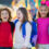 A smiling Down syndrome child with a group of typical children in a playground.