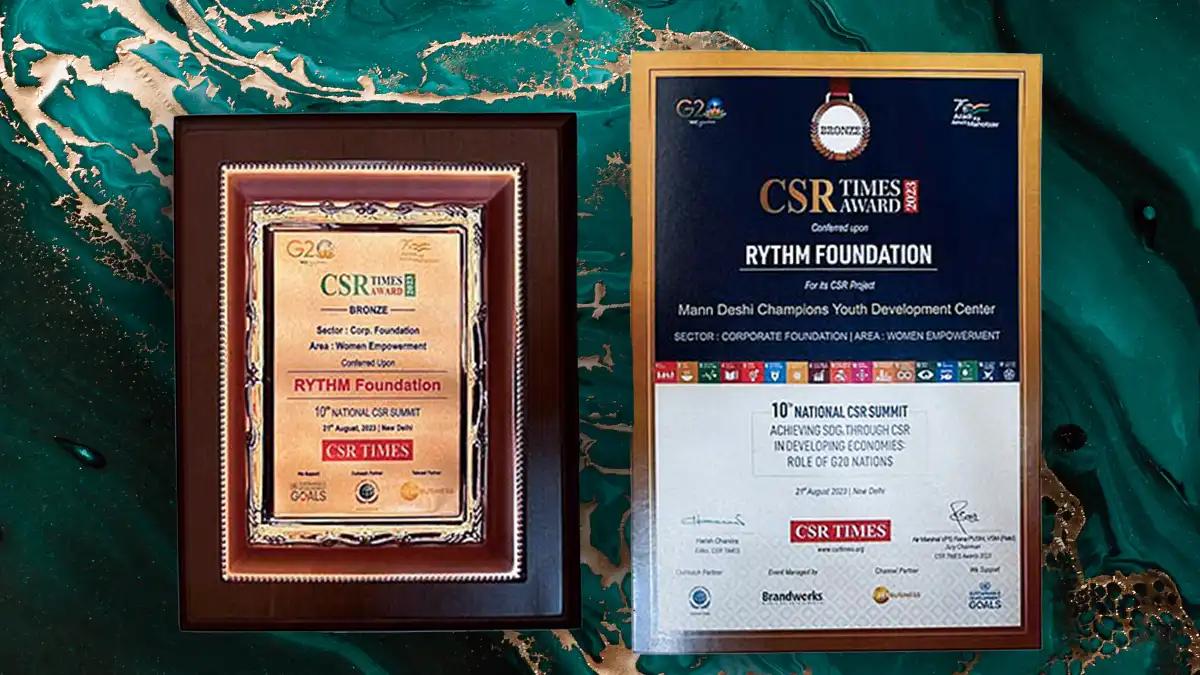 RYTHM Foundation Earns Bronze Recognition for Women Empowerment Project at CSR Times Awards 2023