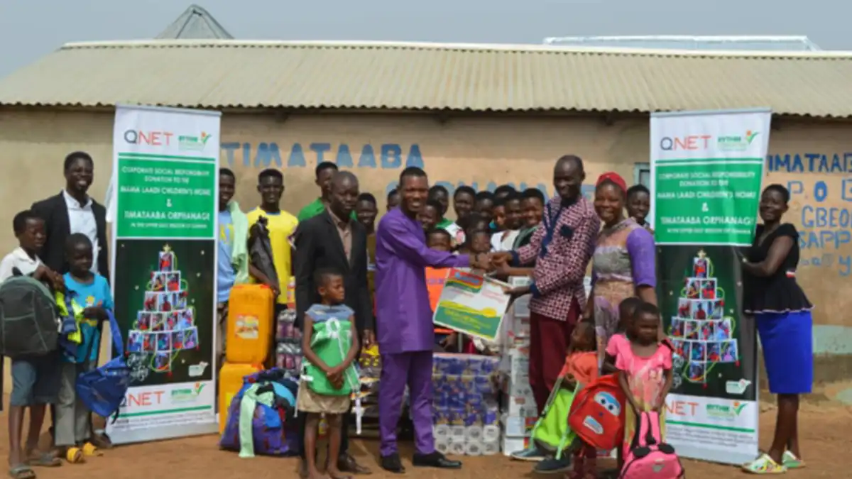 QNET feeds, clothes less privileged children at Mama Laadi, Timamaaba orphanages in Upper West Region